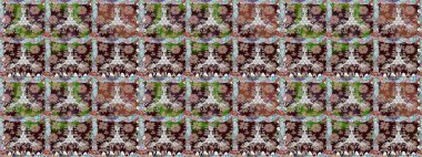 Raster illüstrasyonu. Kahverengi renklerde. 3D çiçekler, pürüzsüz.