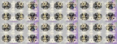 Tarafsız, gri ve bej renkli kar tanelerinin olduğu bir Noel kartı. Kış kartı Mutlu Noeller, Yeni Yıl ve Mutlu Tatil Raster çizimleri. Kar taneleri arkaplanı.