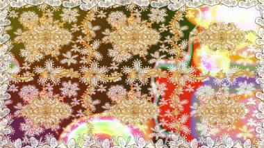 Raster geleneksel oryantasyon süsü. Kusursuz klasik altın desen. Altın elementlerle bej renklerde altın desen.