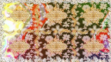 Şık bir grafik desen. Kusursuz raster arka plan. Çiçek deseni. Duvar kâğıdı barok, İspanyol kumaşı. Bej renklerdeki altın elementler.