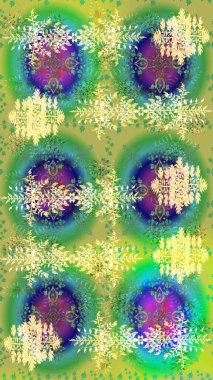 Arabesk ile klasik model. Arabesk ve çiçekli doğu raster desenleri. Geleneksel klasik süs.