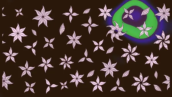 Raster resim. Çiçek desenli çiçek ve yaprakları ile. Sevimli küçük çiçek desenle.