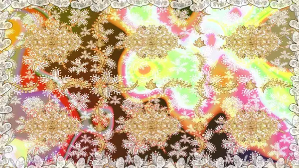 2019 Noel 'i, kar tanesi, yeni yıl. Tarafsız renklerde, altın elementlerle klasik, pürüzsüz desen.