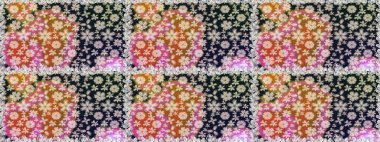 Tekstil tasarımı için gri renkli geleneksel halk çiçekleri buketi. Çiçeksiz desenli nakış işlemeli gelincikler ve vadi zambaklarıyla.