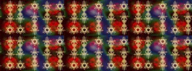 Raster illüstrasyonu. Renkli arka planda izole kar taneleri. Yüzey, ambalaj kağıdı ve renkler için tekrarlanan doku. Kış kar tanesi, raster arkaplan.