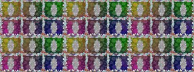 Raster suluboya çiçek deseni, narin çiçekler, yeşil çiçekler, tebrik kartı şablonu. Güzel kumaş deseni.