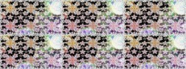 Sorunsuz çiçek desenli çiçekli, halk tarzında bırakır. Elle çizilmiş. Raster illüstrasyon.