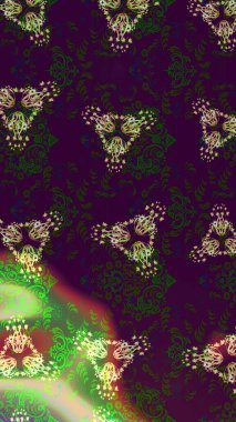 Raster illüstrasyonundaki çiçek desenli çizim. Çiçekler suluboya tarzında kahverengi, yeşil ve gri renklerde.