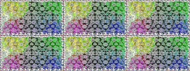 Renkli Bahar Temalı Kusursuz Arkaplan. Sevimli çiçek raster deseni. Gri renkli çiçekler. Düz Çiçek Elementleri Tasarımı.