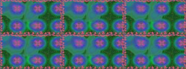 Renkli Bahar Temalı Kusursuz Arkaplan. Sevimli çiçek raster deseni. Düz Çiçek Elementleri Tasarımı. Yeşil renkte çiçekler.