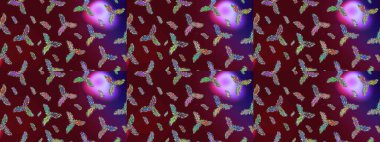 Kar tanesi süsü Raster illüstrasyonu. Kar taneleri izole edildi. Kahverengi, mor ve mor renkli kar tanesi süsü. Güzel süs eşyası..