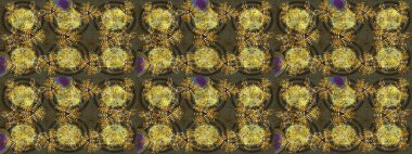 Kar tanelerinin soyut arkaplanlı Noel arkaplanı. Raster illüstrasyonu. Güzel tasarım. Noel için tatil tasarımı, yeni yıl moda baskıları. Yeşil, kahverengi ve sarı kar taneleri.