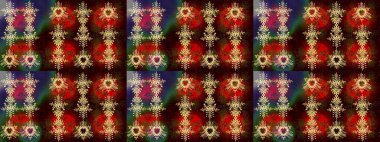 Kar tanesi rengarenk desen. Raster illüstrasyonu. Raster kar taneleri arka planda. Soyut kar taneleri arkaplanda izole edilmiş düz dizayn. Kar taneleri deseni.