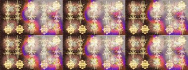 Raster kahverengisi, bej ve nötr kar tanesinden izole edilmiş. Renkli kar taneleri Raster çizimi. Güzel kış süsleri..