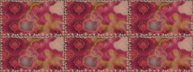 Çiçek kırmızısı, pürüzsüz desen. Raster çiçek izi. Klasik taslak çizimi. Raster Yumuşak kumaş deseni.