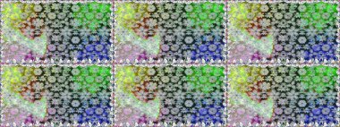 Raster illüstrasyonu. Gri renklerde bahar çiçekleri. Yaprak ve çiçeklerin suluboya resmi, gri renklerde kusursuz desen.