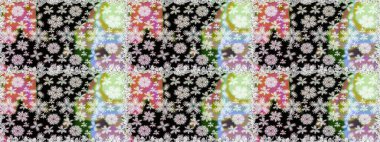 Suluboya stilinde nötr renklerde. Küçük çiçekli kusursuz yay deseni. Raster illüstrasyonu.