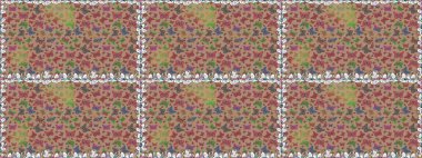 Sonsuz. Raster illüstrasyonu. Yazdırmayı tekrarla. Bej rengi suluboya kelebeklerle bej rengi şeffaf deniz mavisi deseni..