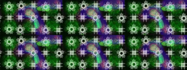 Yeşil, mavi ve gri renkli kar taneleri. Noel stili. Raster illüstrasyonu.