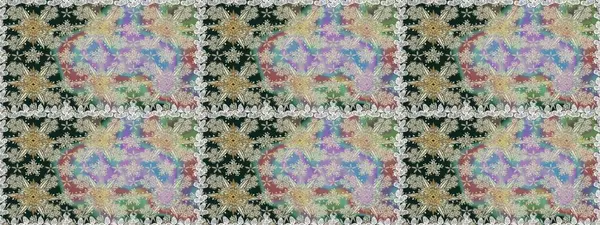 Düz Çiçek Elementleri Tasarımı. Renkli Bahar Temalı Kusursuz Arkaplan. Tarafsız renklerde çiçekler. Raster illüstrasyonunda kusursuz çiçek deseni.