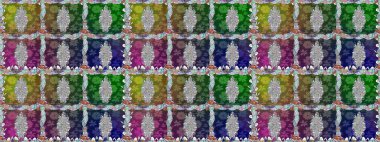 Kusursuz dekoratif arka plan, çiçek mandala. Raster illüstrasyonu. Çiçek. Yeşil renklerde.