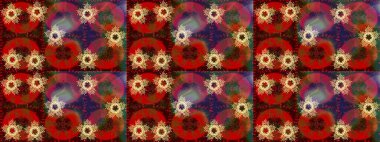 Kahverengi, kırmızı ve yeşil renklerde ayrık suluboya kar taneleri. Kışın sembolü. Güzel dekorasyon. İllüstrasyon kar tanesi.