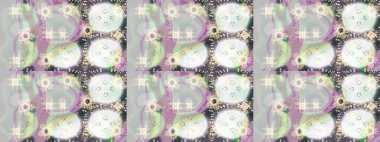 Kış kar tanesi, raster arka plan. Renkli arka planda izole kar taneleri. Yüzey için tekrarlanan doku, ambalaj kağıdı, nötr, gri ve bej renkler. Raster illüstrasyonu.