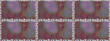 Renkli Bahar Temalı Kusursuz Arkaplan. Düz Çiçek Elementleri Tasarımı. Kahverengi renkli çiçekler. Sevimli çiçek raster deseni.