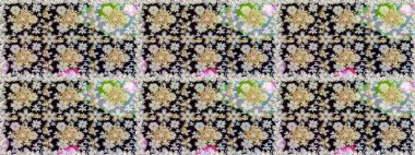 Raster illüstrasyonu. Oriental raster klasik siyah ve altın desenli. Kusursuz soyut arkaplan.