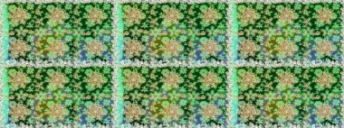 Barok tarzında kusursuz bir doğulu süsü. Raster geleneksel altın pürüzsüz desen yeşil renklerde.