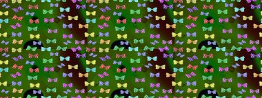 Yeşil üzerine güzel bir kelebek kumaşı çizimi. Bahar Kelebeği teması. Çizim, karalama, karalama. Giysi kumaşı için böcek dokusu parçası tekrarlanıyor. Sonsuz. Raster illüstrasyonu.