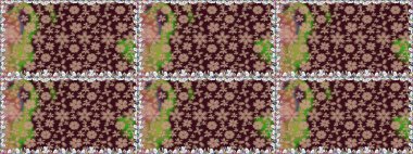 Kahverengi renkli çiçeklerle kusursuz çiçek deseni. Suluboya tarzında kahverengi renkte çiçekler.