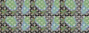 Paisleys zarif çiçek desenli dikdörtgen arka plan duvar kâğıdı illüstrasyonlu klasik stil, modern 3D çizgili sanat altın ve gri desenli çiçek yaprakları ve süslemeleri..