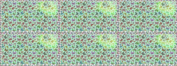 Kumaş, kağıt, ambalaj kâğıdı ve duvar kağıdı tasarımı için harika bir arka plan. Kusursuz. Raster. Kelebek deseni nötr.