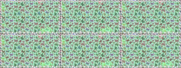 Tekrarlanan kelebekler. Çizim, karalama, karalama. Raster illüstrasyonu. Sonsuz. Elle çizilmiş sevimli, kızsı, pürüzsüz desen..