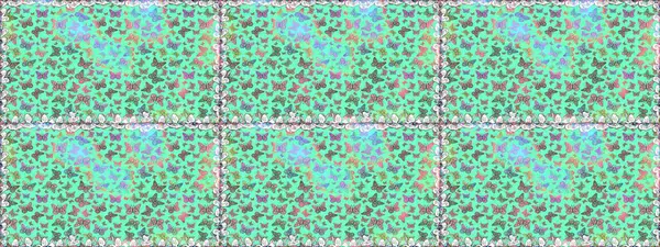 Kusursuz bir arka plan. Mavi renkte soyut sevimli kelebek. Basit bir şekilde. Raster illüstrasyonu.