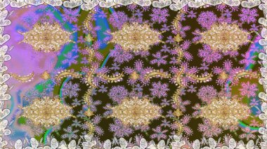 Barok tarzında kusursuz bir doğulu süsü. Raster geleneksel altın pürüzsüz desen nötr renkler üzerinde.