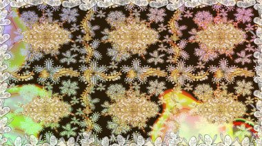 Kusursuz raster arka plan. Kusursuz çiçek deseni. Kahverengi renklerde grafiksel, modern, pürüzsüz desen. Duvar kâğıdı barok, İspanyol kumaşı.