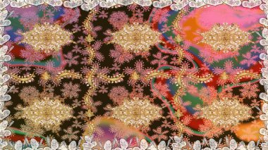 Kahverengi renklerde, altın elementlerle kusursuz desen. Klasik klasik klasik arka plan. Geleneksel oryantasyon süsü. Kusursuz klasik raster altın desenli.