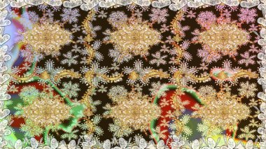 Kahverengi renklerde altın tekrarlayan elementlerle soyut arkaplan. Kusursuz oryantal klasik altın desen.