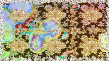 Kusursuz altın desen. Altın elementlerle nötr renklerde altın desen. Raster doğulu süsü.