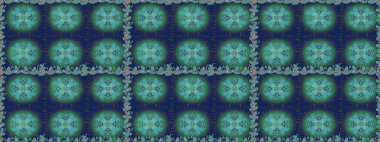 Kusursuz bir arka plan modeli. Raster illüstrasyonu. Suluboya, elle çizilmiş. Mavi yapraklı yabani çiçekler.