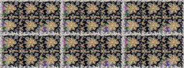 Gri renkli ve altın elementli altın desenli. Raster geleneksel oryantasyon süsü. Kusursuz klasik altın desen.