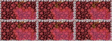 Kahverengi renklerde etnik çiçeklerle kusursuz bir desen. Raster Çiçek İllüstrasyon Şirin Tekstil.