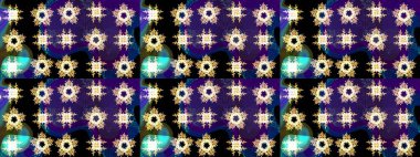 Raster illüstrasyonu. Yılbaşı kış tasarımı için renkli kar taneleri. Kar tanesi karalaması grafikleri elle çizilmiş.