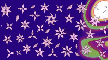 Parlak elementlerin. Çizim çiçek deseni duvar kağıdı, web sitesi arka planı, ambalaj kağıdı, davetiye, broşür, afiş veya web sitesi için kullanılabilir. El çizimi Raster illüstrasyonu.