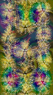 Güzel soyut kar tanesi raster tasarımı. Yeni yıl kar tanesi. Düz kar karalama ikonları, kar taneleri silueti yeşil, kahverengi ve sarı renkler noel afişi, kartlar.