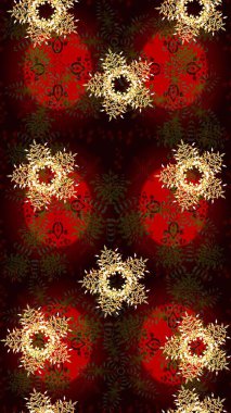 Renkli arka planda izole tatlı kar taneleri. Soyut mandala ya da tuhaf kar tanesi çizgisi sanat tasarımı. Raster illüstrasyonu.