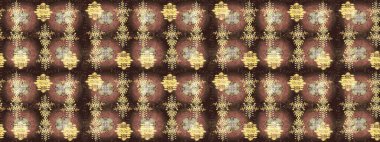 Modern soyut tasarım posteri, kapak, kahverengi, bej ve sarı renkli kart tasarımı. Retro tarzı, kış elementleri. Kar taneleri tasarımı. Moda olmuş kar taneleri ve elementler Memphis kartları.