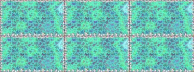 Raster geleneksel halk güzel dekoru mavi ve yeşil arka plan elbise tasarımı için. Sevimli moda kelebekler.